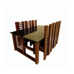 Acacia Wood 4-Seater Dining Table-2