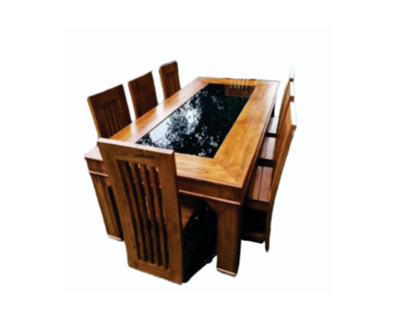 Acacia Wood 4-Seater Dining Table-3