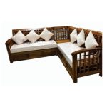 Acacia Wood 2-Seater Sofa-16