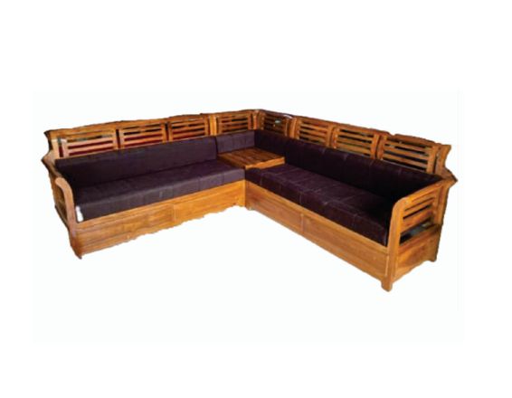 Acacia Wood 2-Seater Sofa-27