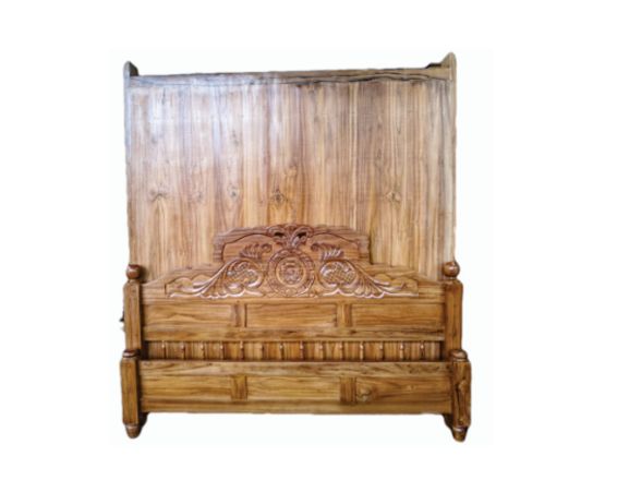 wood-cot-straight10 Mahogany Storage Cot-10 - Image 1